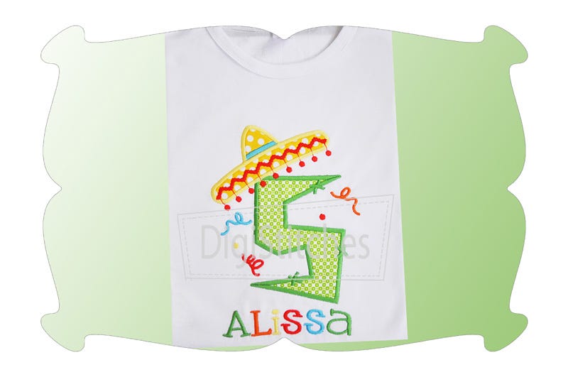Fiesta Birthday Numbers Applique | Machine Embroidery Designs by JuJu