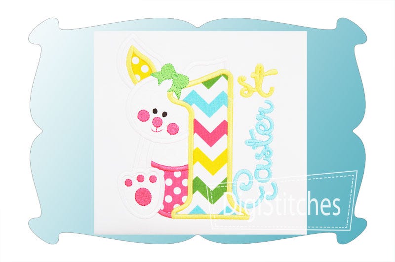 First Easter Girl Applique | Machine Embroidery Designs by JuJu