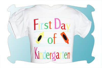 First Day of Kindergarten | Machine Embroidery Designs by JuJu