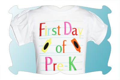 First Day of Pre-K | Machine Embroidery Designs by JuJu