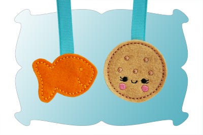 Fishy and Round Cracker Zipper Pulls In The Hoop | Machine Embroidery Designs by JuJu