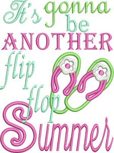 Flip Flop Summer Applique | Machine Embroidery Designs by JuJu