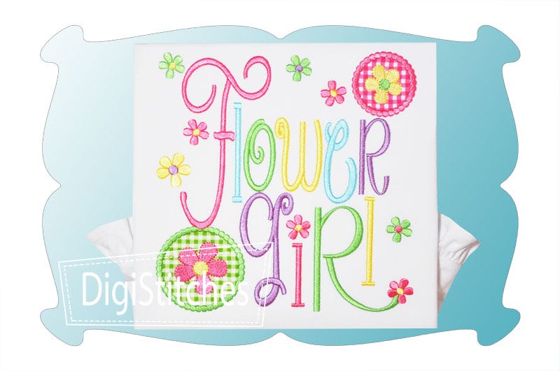 Flower Girl Applique | Machine Embroidery Designs by JuJu