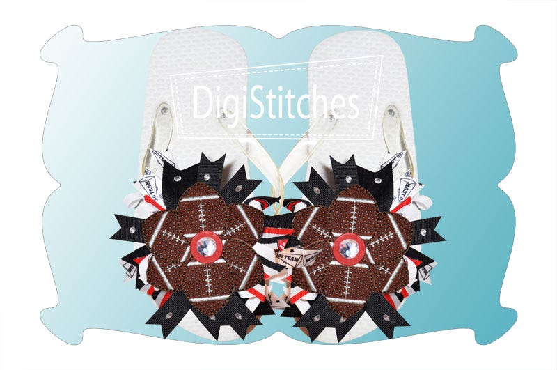 Football Flowers In The Hoop | Machine Embroidery Designs by JuJu