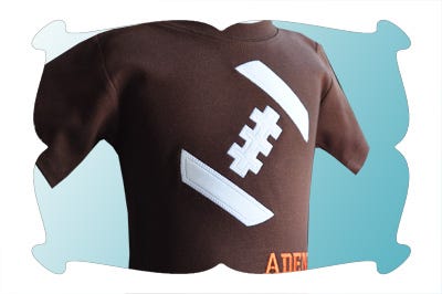 Football 2 Applique | Machine Embroidery Designs by JuJu