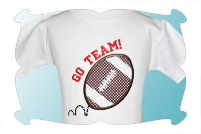 Football Applique | Machine Embroidery Designs by JuJu