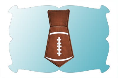 Football Tie Applique | Machine Embroidery Designs by JuJu