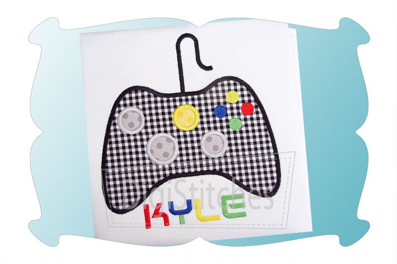 Game Controller 2 Applique | Machine Embroidery Designs by JuJu