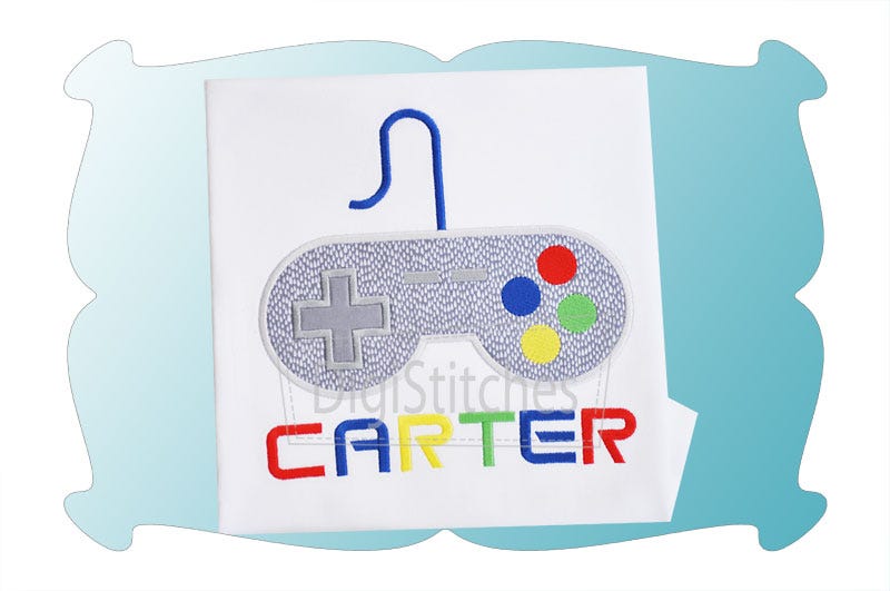 Game Controller Applique | Machine Embroidery Designs by JuJu