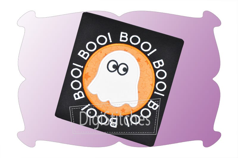 Ghost Patch Applique | Machine Embroidery Designs by JuJu