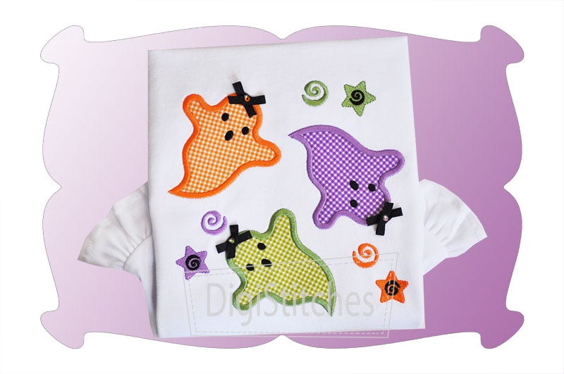 Ghosts Everywhere Applique | Machine Embroidery Designs by JuJu