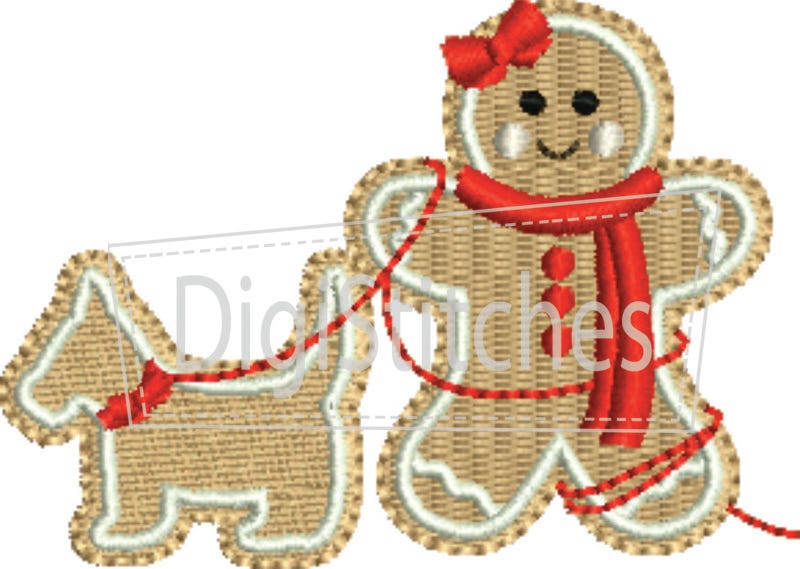 Gingerbread and Dog Minis | Machine Embroidery Designs by JuJu