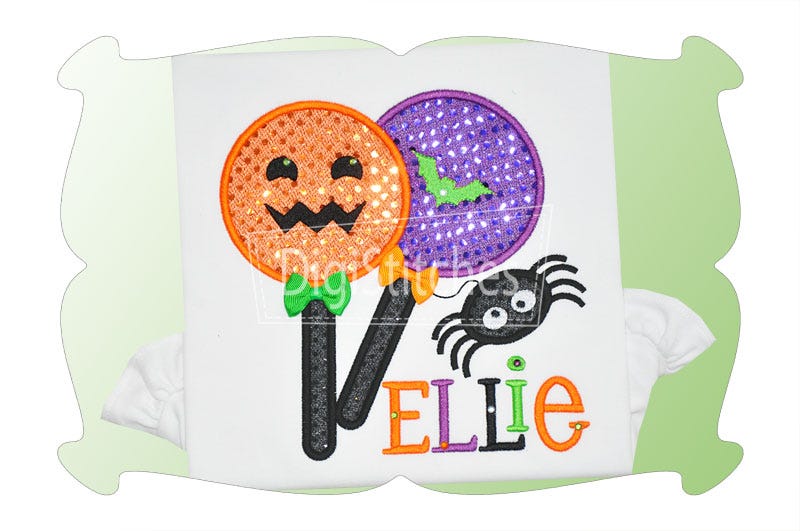 Halloween Lollipops Applique | Machine Embroidery Designs by JuJu