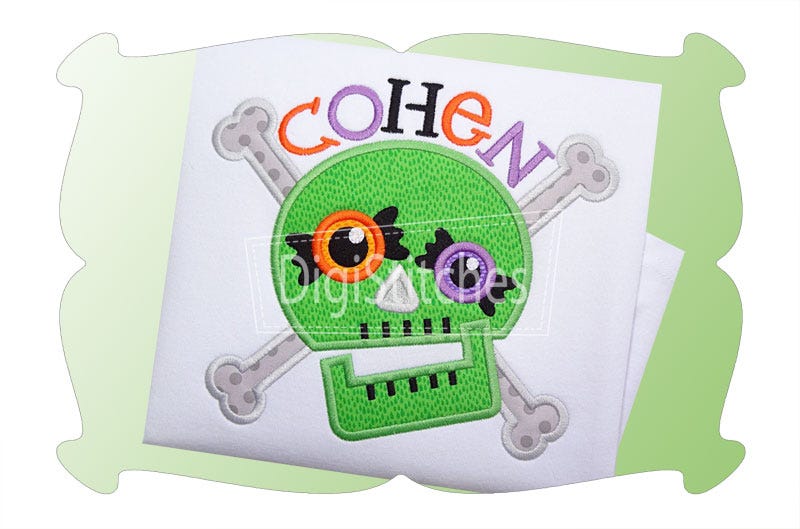 Halloween Skull 2 Applique | Machine Embroidery Designs by JuJu