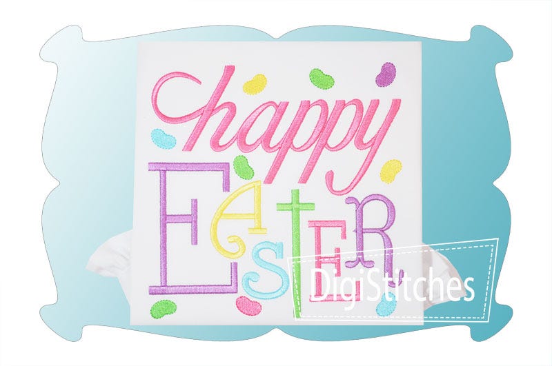 Happy Easter Girl | Machine Embroidery Designs by JuJu