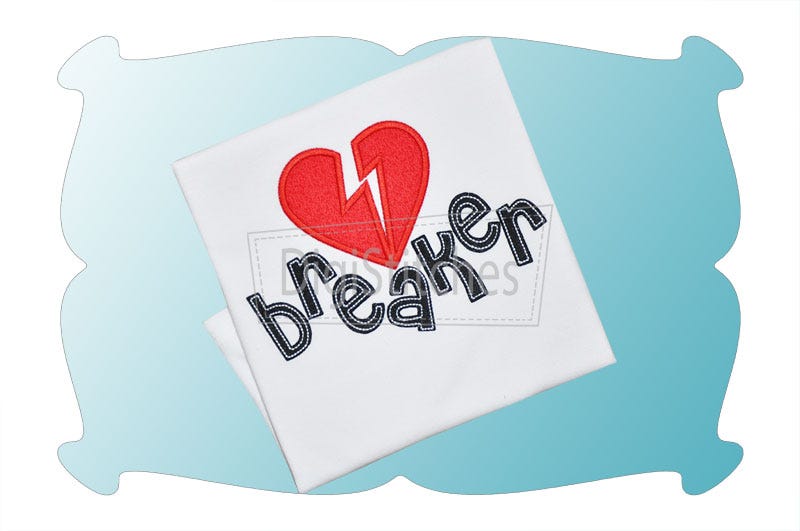 Heart Breaker Applique | Machine Embroidery Designs by JuJu