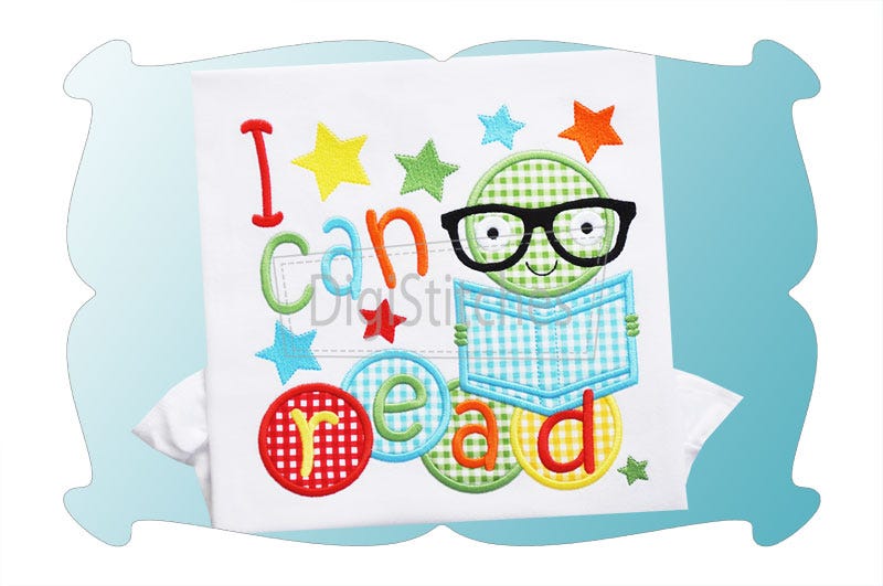 I Can Read Applique | Machine Embroidery Designs by JuJu