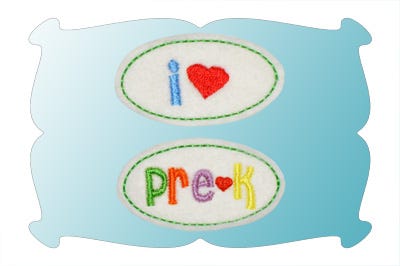 I Love Pre-K Snap Clip Covers In The Hoop | Machine Embroidery Designs by JuJu