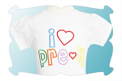 I Love Pre-K Applique | Machine Embroidery Designs by JuJu
