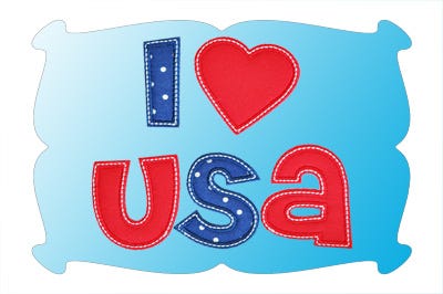 I Love The USA Applique | Machine Embroidery Designs by JuJu