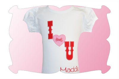I Love U Applique | Machine Embroidery Designs by JuJu