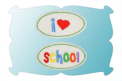 I Love School Snap Clip Covers In The Hoop | Machine Embroidery Designs by JuJu