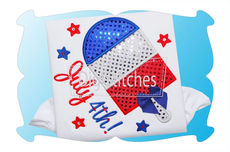  Patriotic Popsicle Applique | Machine Embroidery Designs by JuJu