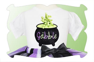 Korker Ribbon Bubbling Witch Cauldron Applique | Machine Embroidery Designs by JuJu