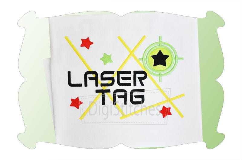Laser Tag Applique | Machine Embroidery Designs by JuJu