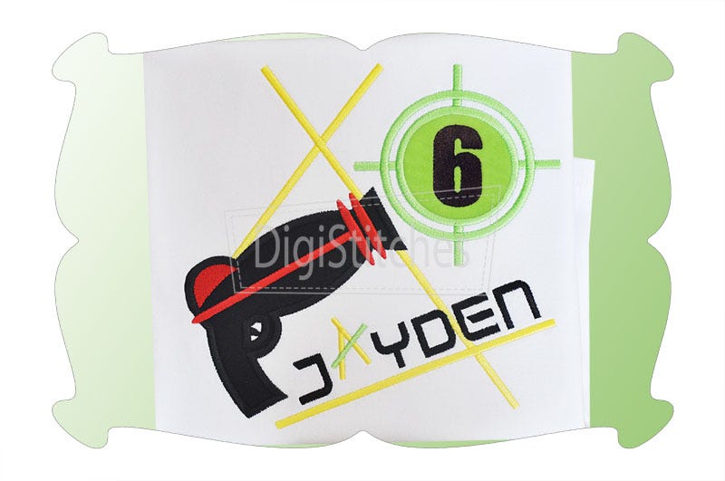 Laser Tag Birthday Numbers Applique | Machine Embroidery Designs by JuJu