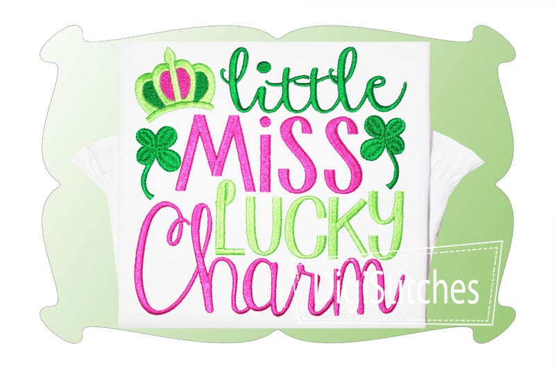 Little Miss Lucky Charm | Machine Embroidery Designs by JuJu