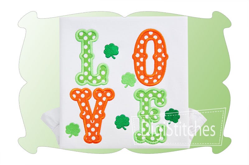 Love Saint Patricks Applique | Machine Embroidery Designs by JuJu