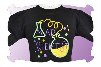 Mad Scientist Applique | Machine Embroidery Designs by JuJu