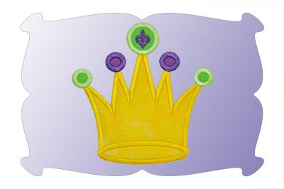 Mardi Gras Princess Crown Applique | Machine Embroidery Designs by JuJu