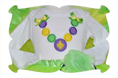 Mardi Gras Beads Applique | Machine Embroidery Designs by JuJu