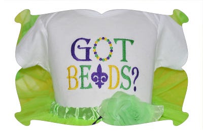 Mardi Gras Beads Got Beads | Machine Embroidery Designs by JuJu