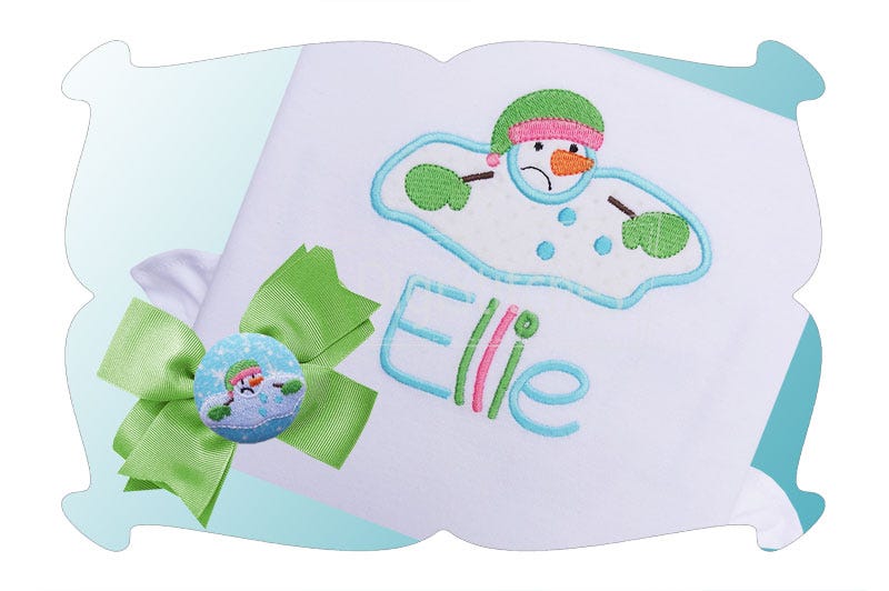 Melting Snowman Applique | Machine Embroidery Designs by JuJu