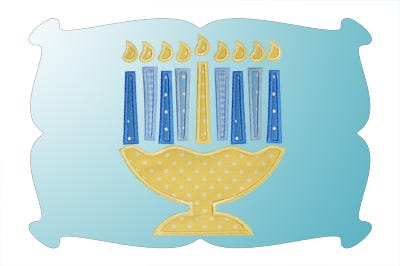 Menorah Applique | Machine Embroidery Designs by JuJu