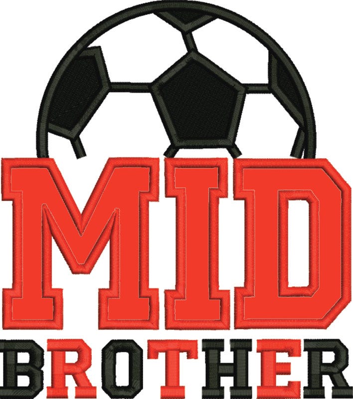 Mid Brother Soccer Applique | Machine Embroidery Designs by JuJu