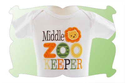 Middle Zoo Keeper Applique | Machine Embroidery Designs by JuJu