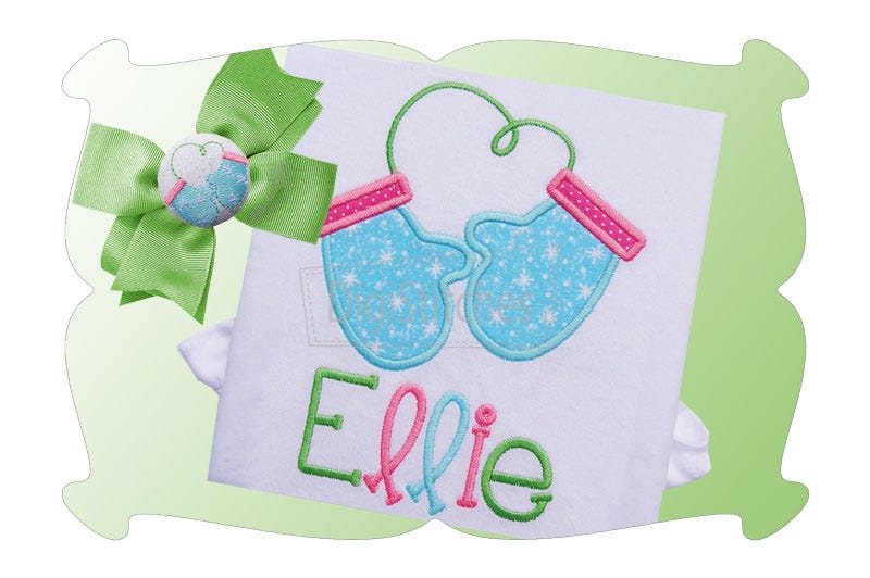 Mittens Applique | Machine Embroidery Designs by JuJu