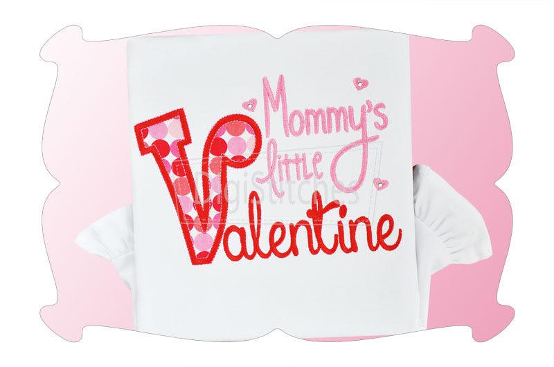 Mommy's Little Valentine Applique | Machine Embroidery Designs by JuJu