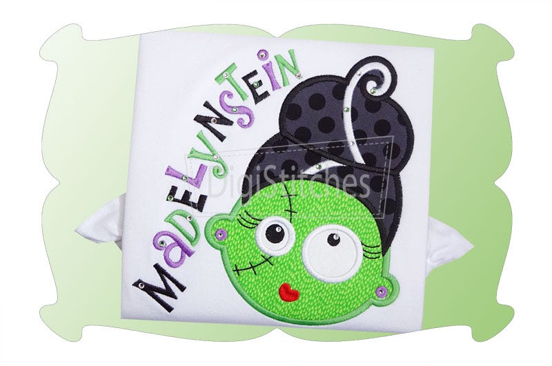 Mrs Frankenstein Applique | Machine Embroidery Designs by JuJu