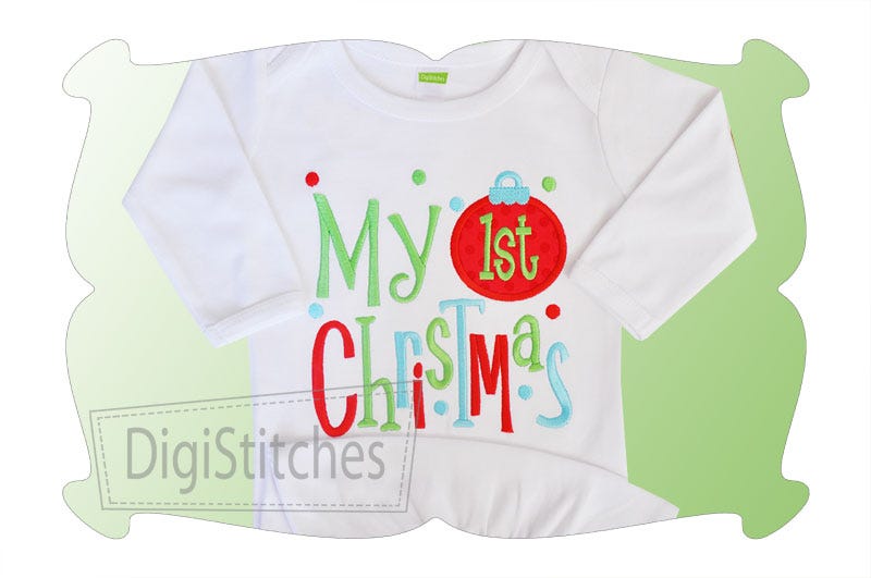 My First Christmas 2 Applique | Machine Embroidery Designs by JuJu