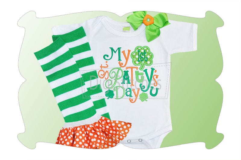 My First St Pattys Day Applique | Machine Embroidery Designs by JuJu