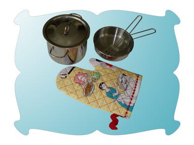 Play Food Oven Mitt and Pot Holder Set | Machine Embroidery Designs by JuJu