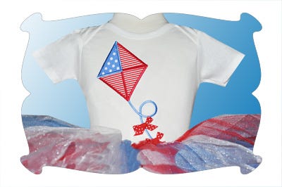 Patriotic Kite Applique | Machine Embroidery Designs by JuJu