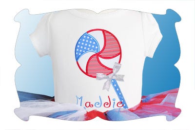 Patriotic Lollipop Applique | Machine Embroidery Designs by JuJu