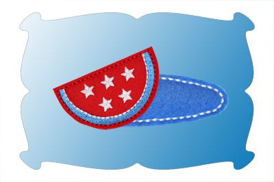 Patriotic Watermelon Snap Clip Mini | Machine Embroidery Designs by JuJu