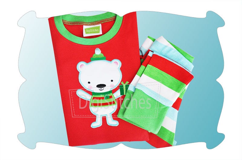 Polar Bear Applique | Machine Embroidery Designs by JuJu